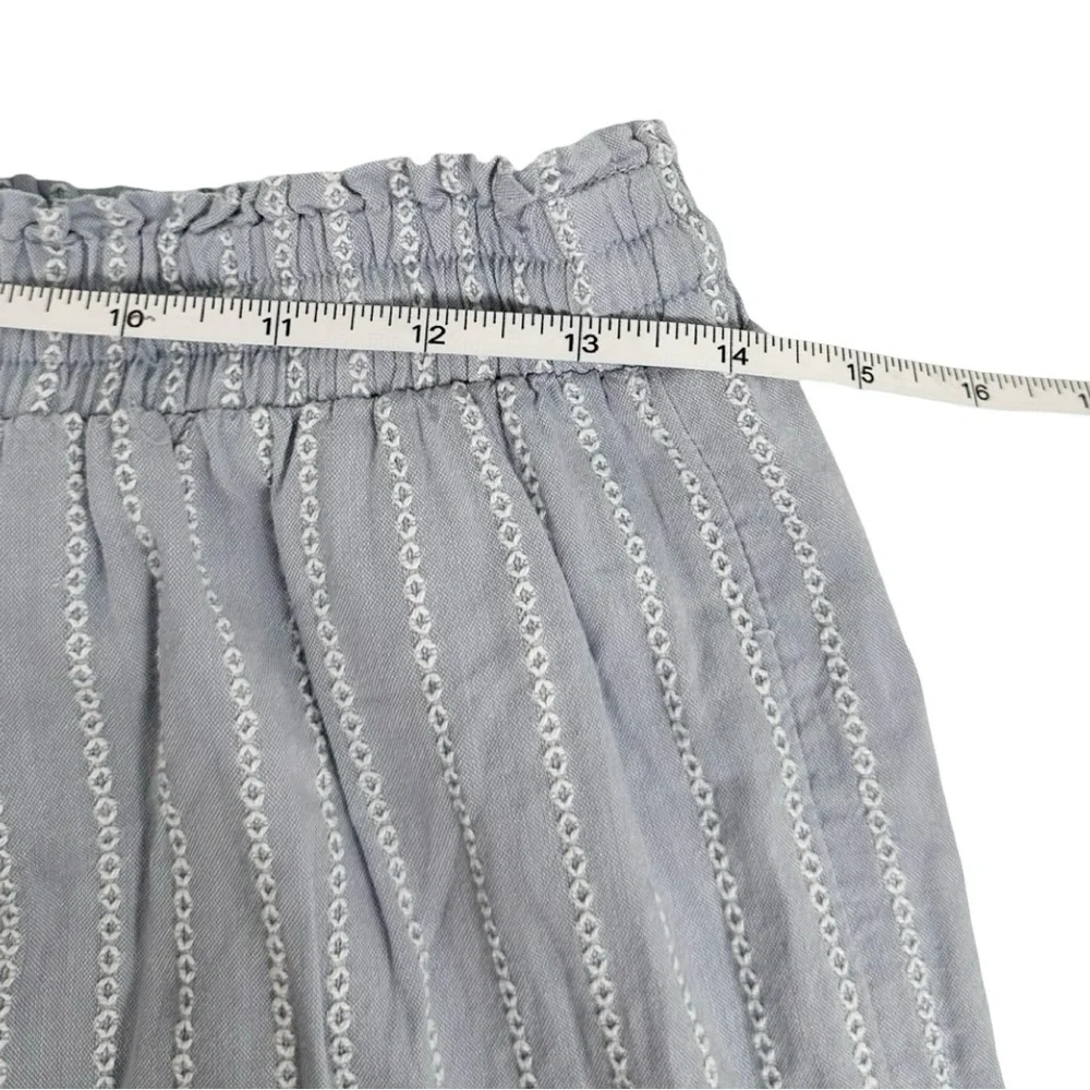 Madewell Blue Striped Pull-On Ruffle Tiered Cotton Maxi Skirt Women’s Size Small - Picture 7 of 8